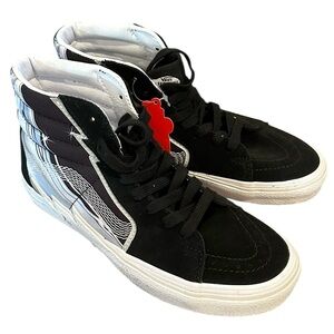 Vans Sk8 Hi Boot High Top Chrome Flash Black Lightening Mens 6 Womens 7.5 New